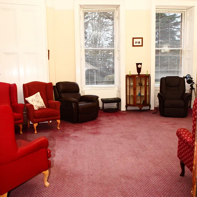 Seating area for a gossip at Hazelwood Gardens Nursing Home